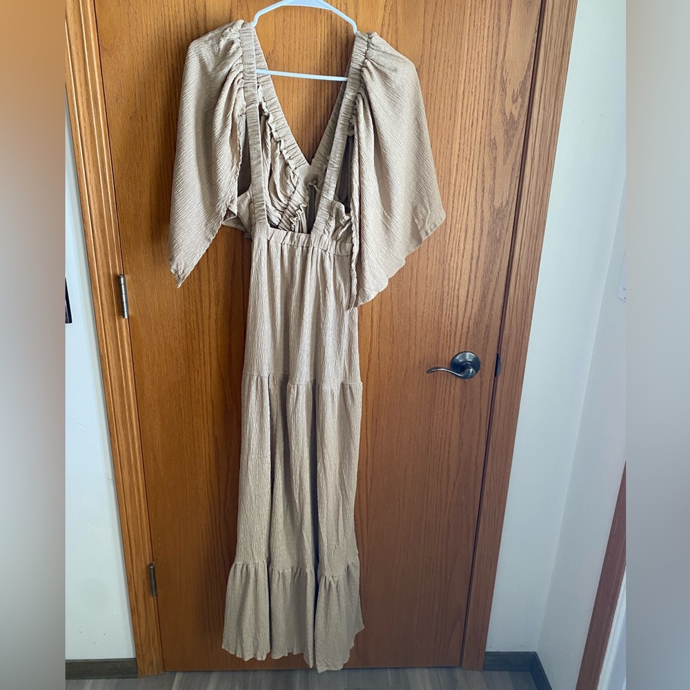 Sunnow Women’s Flowy Loose Fit V Neck Maxi Dress - Picture 2 of 6